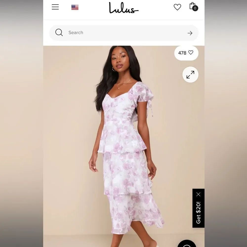 Lulus bustier tiered dress